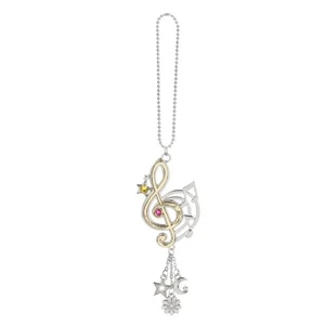 Ganz Musical Treble Clef Car Charm 2 Inches Silver and Gold - Picture 1 of 1
