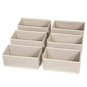 6 Pack Foldable Cloth Storage Box Closet Dresser Drawer Organizer Fabric Bask... - Picture 1 of 7