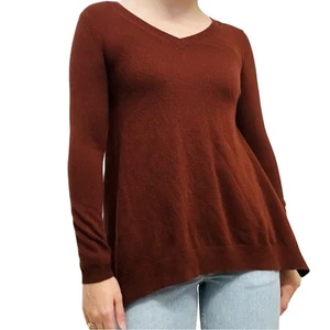 Vince Sweater Brown Wool Cashmere Flowy V-Neck Babydoll Size Extra Small New - Picture 1 of 8