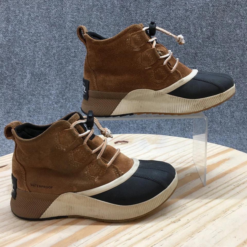 Sorel ботинки молодежи 3 из 'N о классический снег коричневый кожаный шнурует вверх NY4564-224 - Изображение 1 из 4