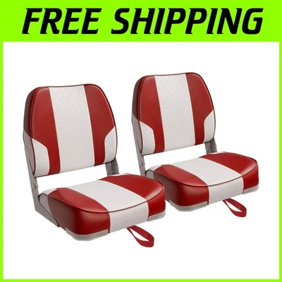 Asientos de barco plegables de vinilo duraderos - Par de 2, ajuste universal para cualquier embarcación Foto 1 de 4