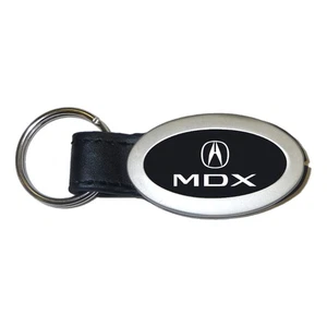 Licensed Black Leather Oval Keychain for Acura MDX - AUGD3496 - Picture 1 of 2