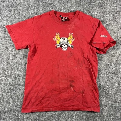 Винтажная футболка Y2K Billabong с логотипом черепа для мальчиков молодежная большая красная для серфинга коньков 90-х - Изображение 1 из 4