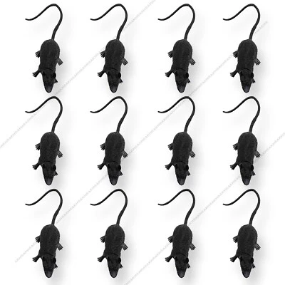 AKH 12 x Plastic Fake Rats Halloween Party Decoration Creepy Prop Prank Gag Fun Joke