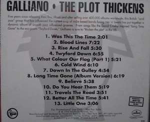 Galliano The Plot Thickens CD Promo EX+ 1994 BRITISH ACID JAZZ TALKIN LOUD - Bild 1 von 1