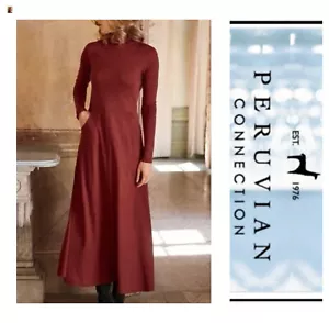 Peruvian Connection Haley Maxikleid T-Ausschnitt Burnt Sienna Größe Medium - Bild 1 von 11