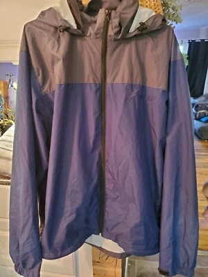 Jaqueta masculina Frogg Toggs XL azul chuva com capuz zíper completo  - Imagem 1 de 4