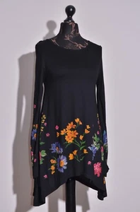 BNWT Desigual Womens Corinne Black Long Sleeve Dress Flower Print Size S UK10 - Picture 1 of 8