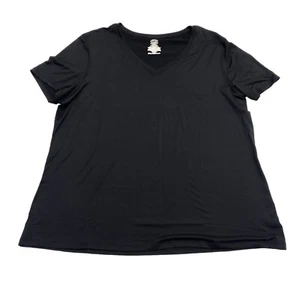 Athletic Works Womens Size 1X 16W-18W V-Neck T-Shirt Black NWOT - Picture 1 of 5