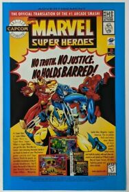 Marvel Super Heroes Stratego Print Ad Game Poster Art PROMO Original PS1 Saturn