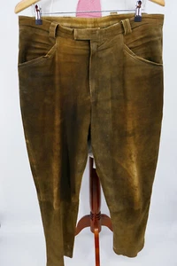 Meindl Trachten Lederhose Gr.52 100% Leder Hirschleder Oliv Braun Top Zustand - Bild 1 von 11