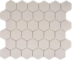 Azulejo de mosaico cerámica hexagonal beige claro suelo antideslizante 11B-1202-R10 | 1 estera - Imagen 1 de 6