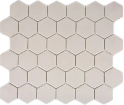 Mosaik Fliese Keramik Hexagon hellbeige rutschfest Boden 11B-1202-R10 | 1 Matte - Bild 1 von 4