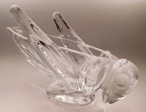 c1960 Art Vannes - French Fine Crystal - Figural Grasshopper Glass Pipe Rest - Picture 1 of 5
