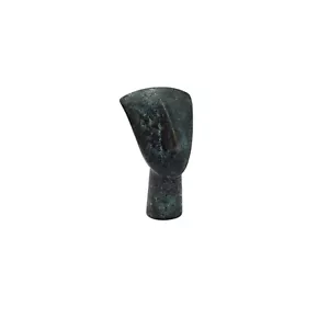 VTG Mini Greek Cycladic Minimalist Green Bronze Metal 2.5" Face Head Statue - Picture 1 of 12