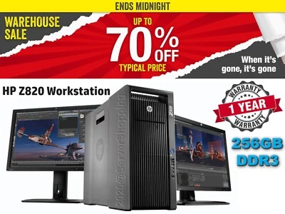 HP Z820 Workstation 2x Intel Xeon E5-2687W 3.80GHz 256GB RAM 960GB SSD K2200 VGA - Image 1 of 4