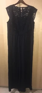Xhilaration Lace Short Sleeve Wide Leg Black Ruffle Keyhole Jumpsuit XXL D2 - Picture 1 of 7