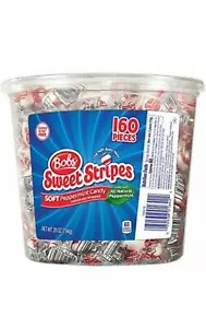 Sweet Stripes Soft Peppermint Candy ( 160 Pieces) 28 oz Jar - Picture 1 of 2
