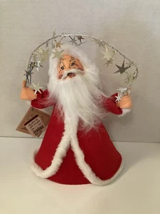 Vintage Annalee 1992 Weihnachten Weihnachtsmann Baumspitze 10" Lametta Stern Girlande - Bild 1 von 8