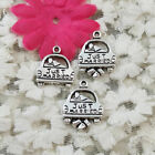 Free Ship 44 Pcs Antique Silver Just Married Charms Pendant 20X15MM H-5303