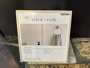 allen + roth Townley Chrome Wall Mount Single Towel Ring UPC 843713110921 - Picture 1 of 3