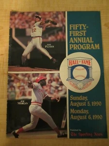 1990 August Fifty First Annual Hall of Fame Program - Jim Palmer / Joe Morgan - Picture 1 of 12