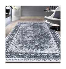 Rugshop Traditional Distressed Medallion Stain Resistant Flat Weave Eco Frien...