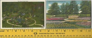 2 Vintage POSTCARDS Gardens Warinanco Park Elizabeth NJ & French Lick, IN Pluto - Picture 1 of 2