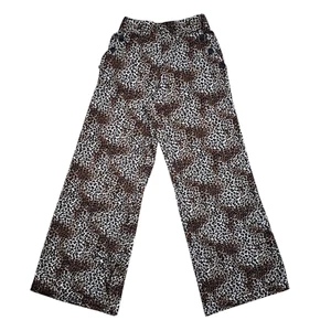 Robert Louis Wide Leg Pants Womens Medium Leopard Animal Print Stretch - Picture 1 of 7