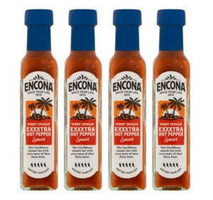 918954 4x 142ml BOTTLE ENCONA EXXXTRA HOT PEPPER SAUCE WEST INDIAN CHILLI - Bild 1 von 2