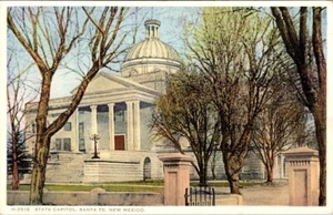 Santa Fe, NM, State Capitol, Postkarte, 1942, #3845 - Bild 1 von 2