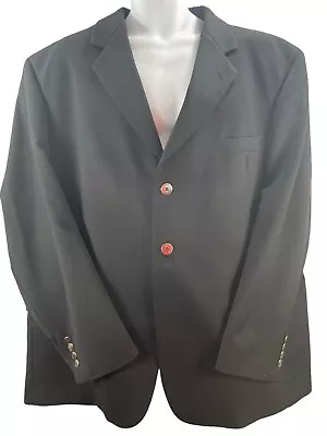 Andrew Fezza Blazer Mens 48R Black Super 100s Marzotto Suit Jacket Sport Coat - Image 1 of 4