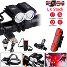 80000lm Mountain Bike Led Light Bicycle Head Torch Front&rear Lamp Headlamp Uk