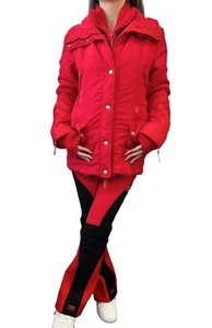 Christian Dior Vintage Logo Puffer Jacket Pants Set #38 Zip Button Red Rank AB - Picture 1 of 18