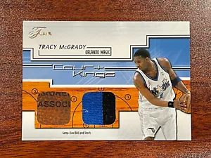 /100 2002 Fleer Court Kings Dual Game Shorts + Used Game Ball Tracy McGrady TM1 - Picture 1 of 4