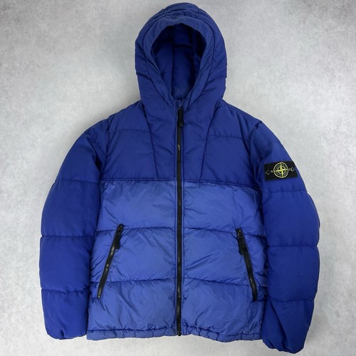 Stone Island Crinkle Reps piumino giacca grande cappotto blu 3638