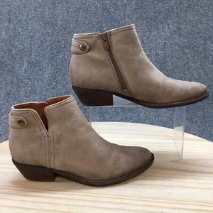 Zodiac Boots Womens 7 M Madison Ankle Booties Beige Side Zip Heeled Casual - Picture 1 of 18