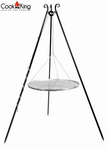 Schwenkgrill H 180 cm mit Grillrost Ø 70 cm aus Edelstahl Dreibein Grill Tripod - Imagen 1 de 7