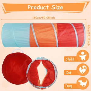 Kids Play Tunnel 5FT Pop Up Kids Crawl Tunnel Colorful Soft Comfortable~· - Picture 1 of 12