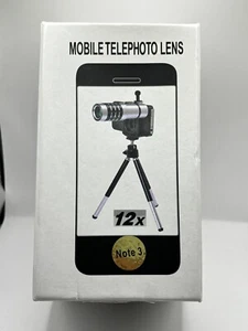12x Telephoto Lens for Mobile Smartphone - Adjustable Focus, Tripod (new) - Afbeelding 1 van 8