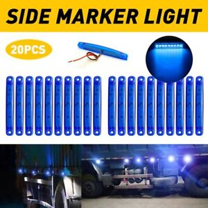 Blue 20PCS 9LED Sealed Marker Side Clearance Light 12V Car Truck Trailer Lorry E
