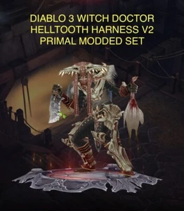 DIABLO 3-PS4/5-WITCH DOCTOR HELLTOOTH HARNESS V2 FULLY MODDED SET FOR HARDCORE - Picture 1 of 9