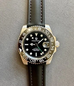 Hochwertiges echtes Segeltuch wasserdichtes Uhrenarmband schwarzer Stich - Bild 1 von 9