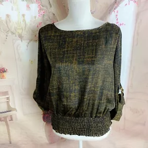 Michael Kors Women’s Metric Printed Blouse Brown Size Small - Picture 1 of 9