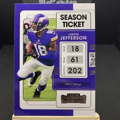2021 Panini Contenders Justin Jefferson Season Ticket Minnesota Vikings #63 - Image 1 of 2