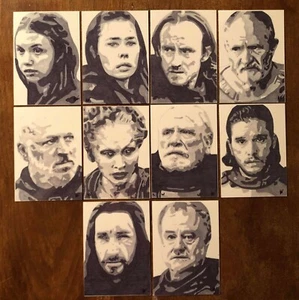 Game of Thrones Metal Trading Card Sketch Print Set of 10 Emilia Clarke #3 - Picture 1 of 1