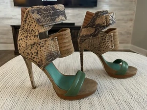 MIA Limited Edition Rocco Green Lizard High Heel Womens Size 8 - Picture 1 of 8