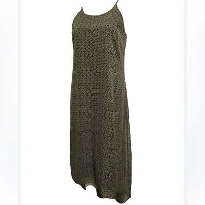 Vestido para mujer Old Navy sin mangas verde oliva estampado geométrico alto bajo talla XXL Foto 1 de 4
