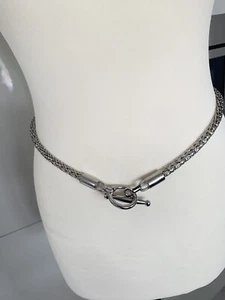 Stunning Womens' Solid Horsebit / Mesh Belt | Polished Silver | Length 27" | New - Picture 1 of 7