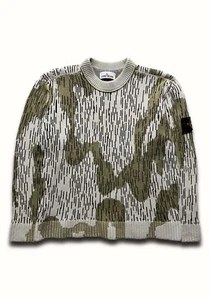 AW 2021 Stone Island “Rain Camo” Knitted Crewneck Jersey - Imagen 1 de 14